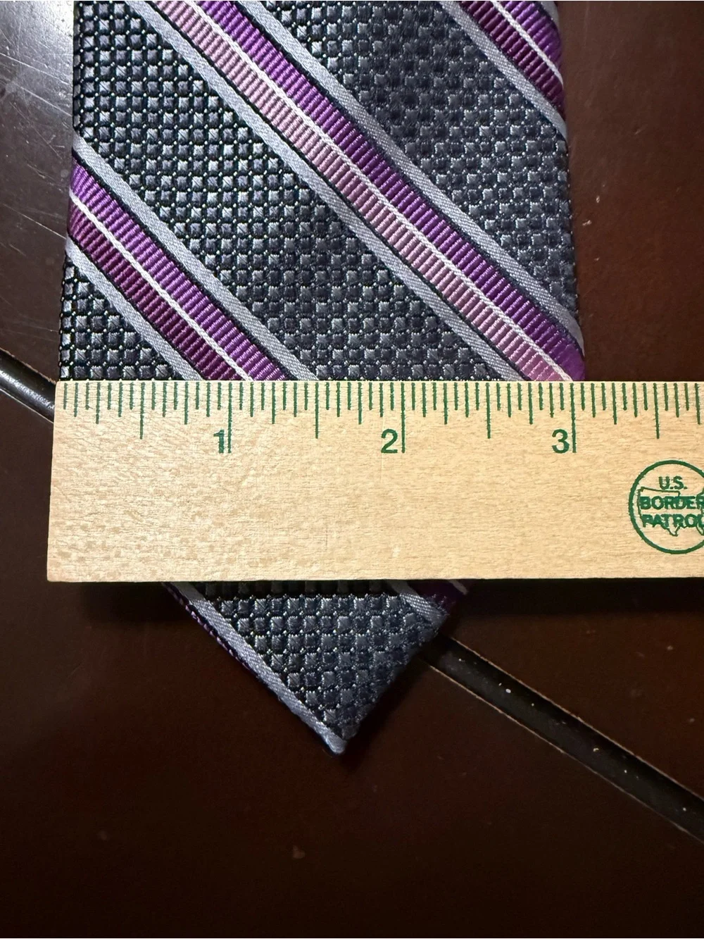 Pronto Uomo Gray Tie with Purple Stripes